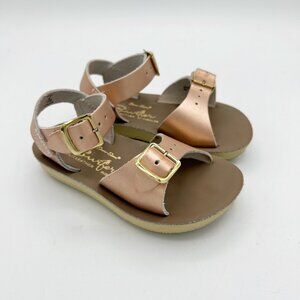 Surfer Sun San Saltwater Sandals Rose Gold Leather Toddler Size 6